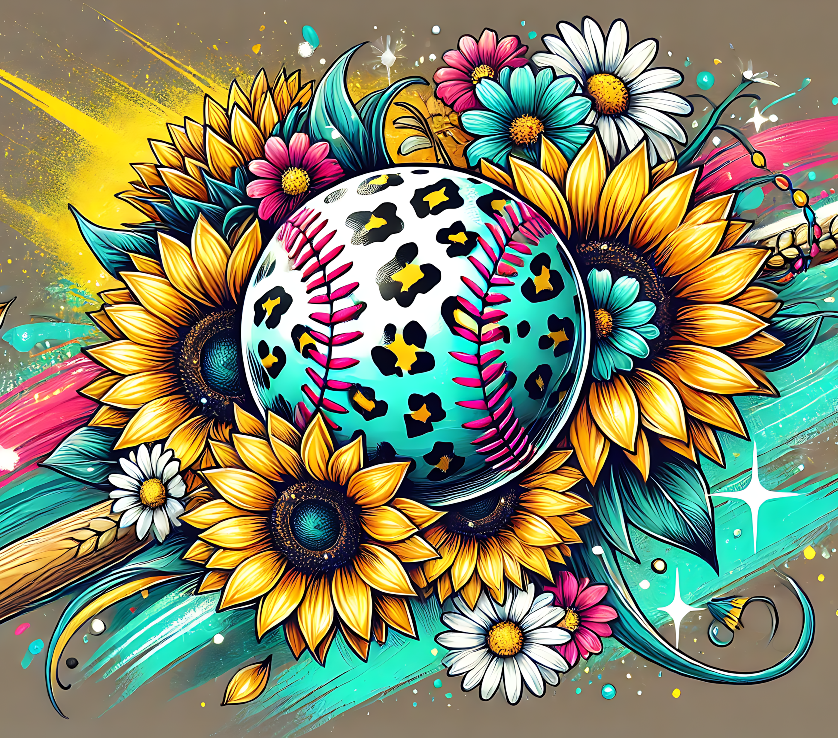 Baseball Sunflower Vinyl