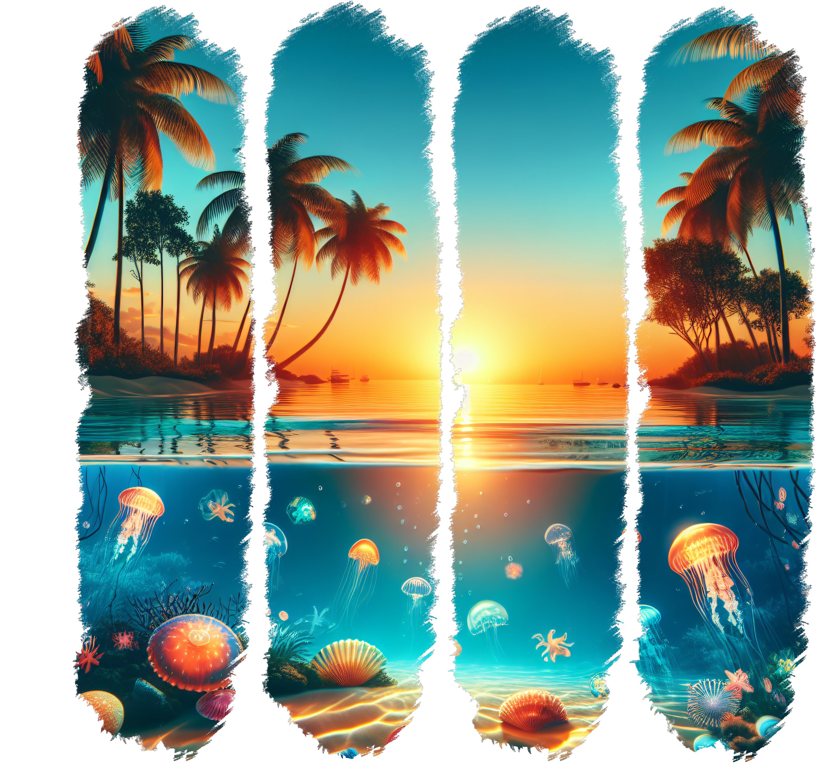 Flamingo Brush Strokes 1