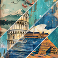Summer Travel Mixed Media 1