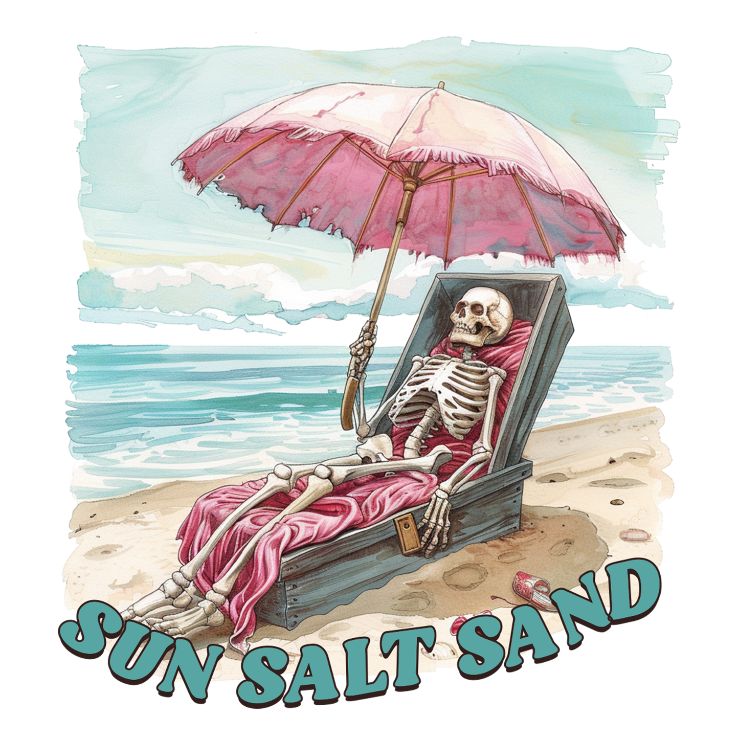 Sun Salt Sand Skeleton Decal