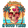 Sunshine & Good Vibes Skull Decal