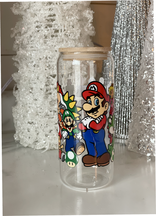 Mario 20 oz glass can cup
