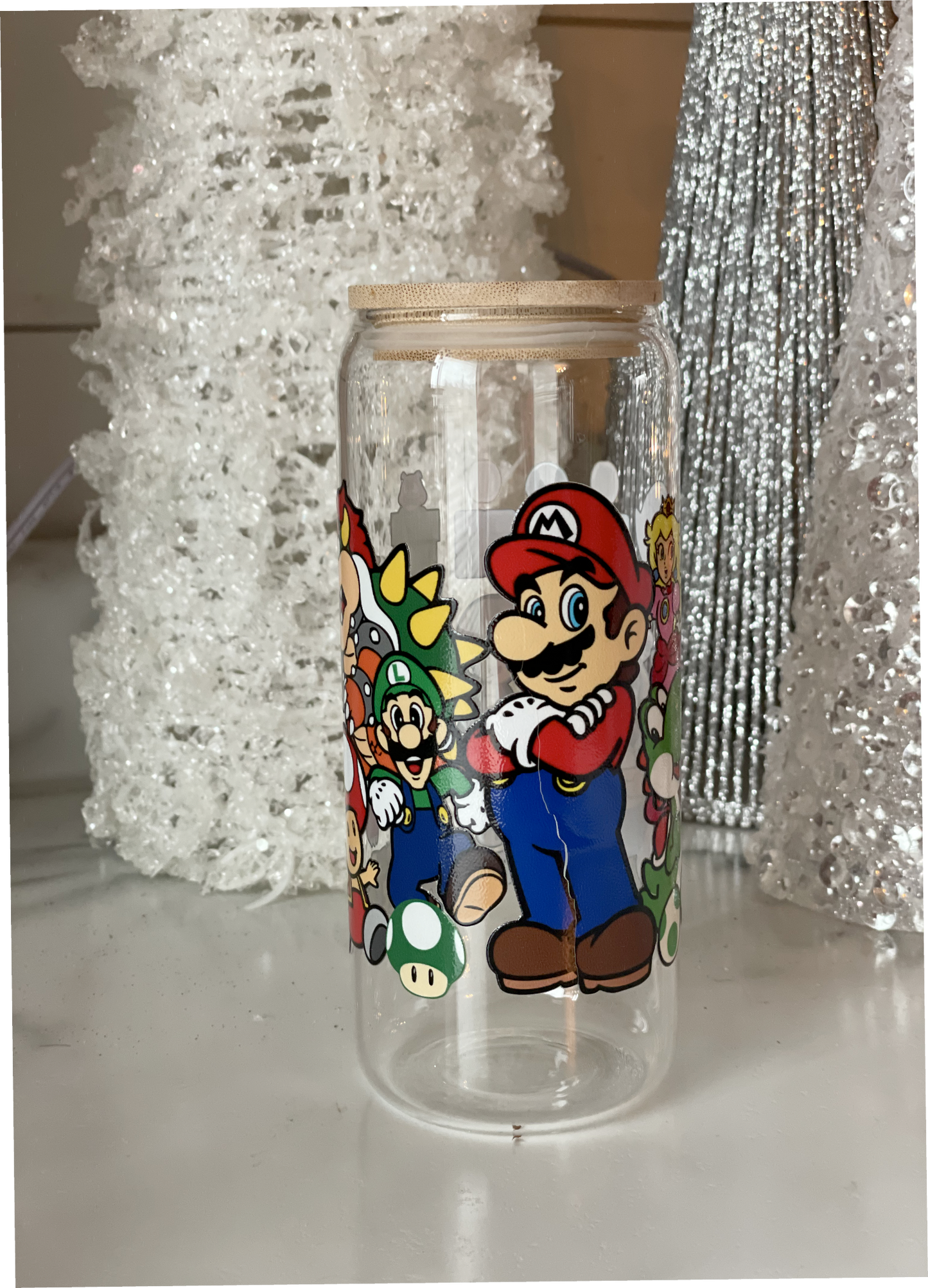 Mario 20 oz glass can cup