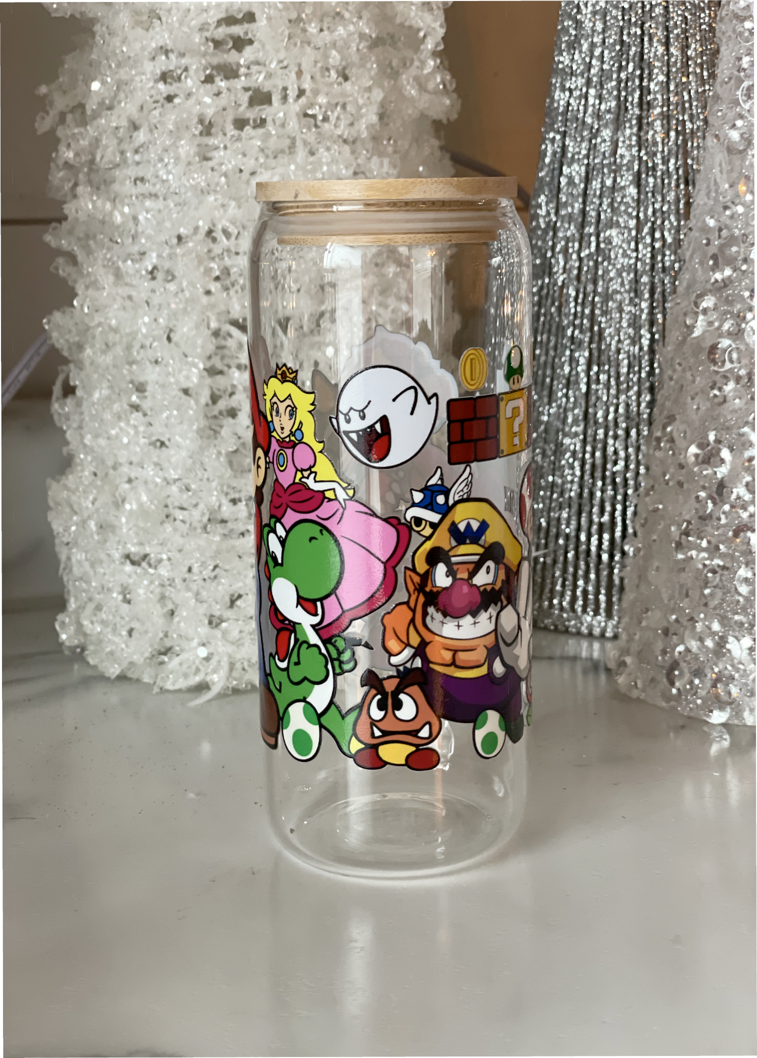 Mario 20 oz glass can cup