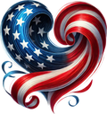 Swirly Flag Heart Decal
