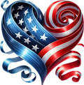 Swirly Flag Heart Decal 2