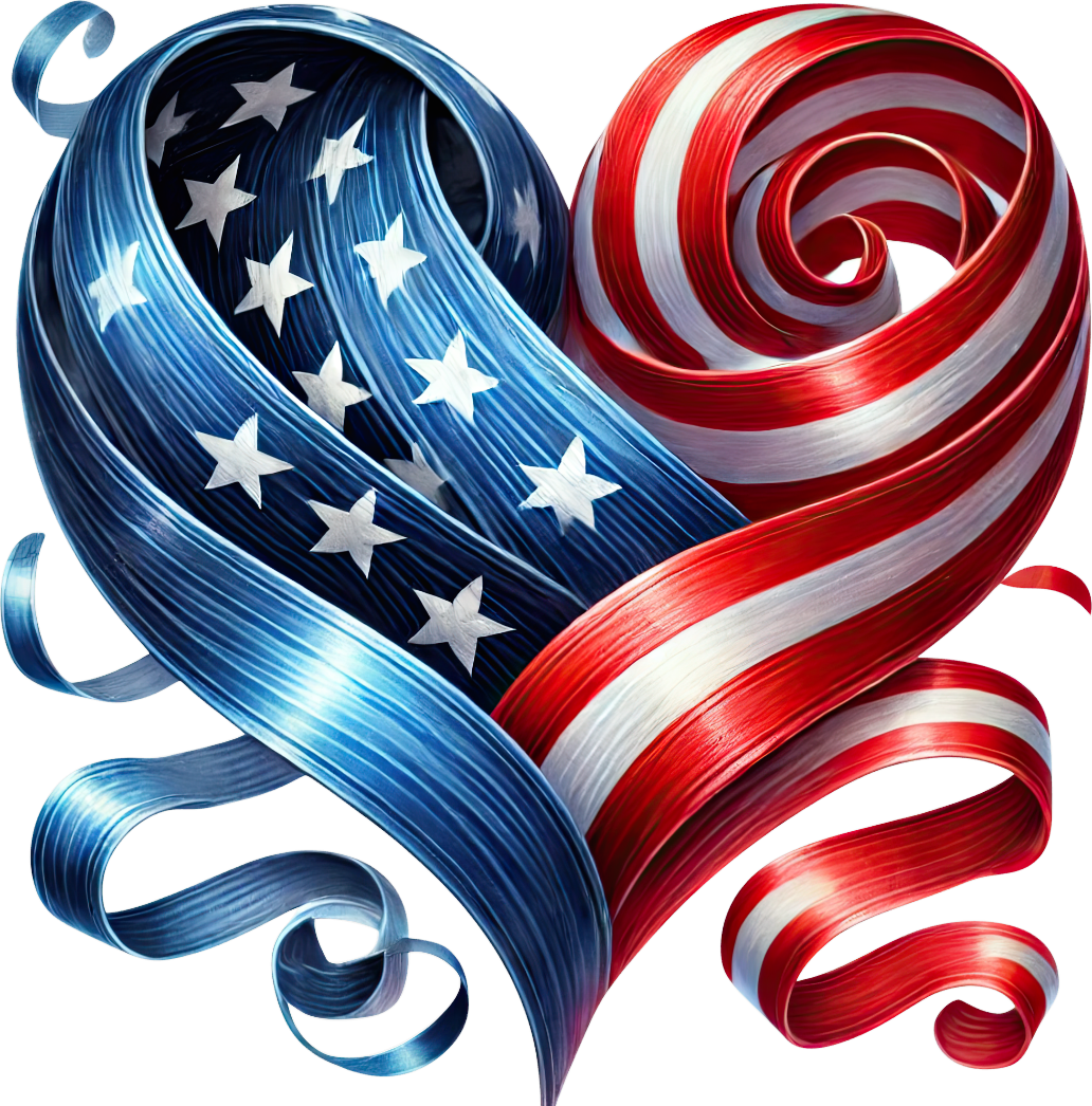 Swirly Flag Heart Decal 2