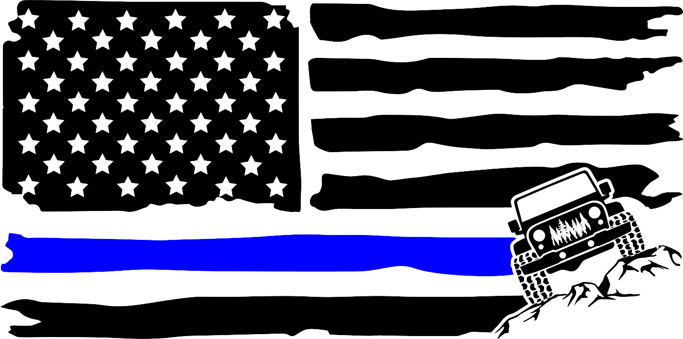 Thin Blue Line Jeep Decal