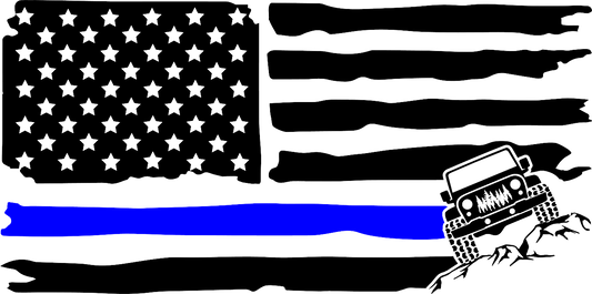 Thin Blue Line Jeep Decal