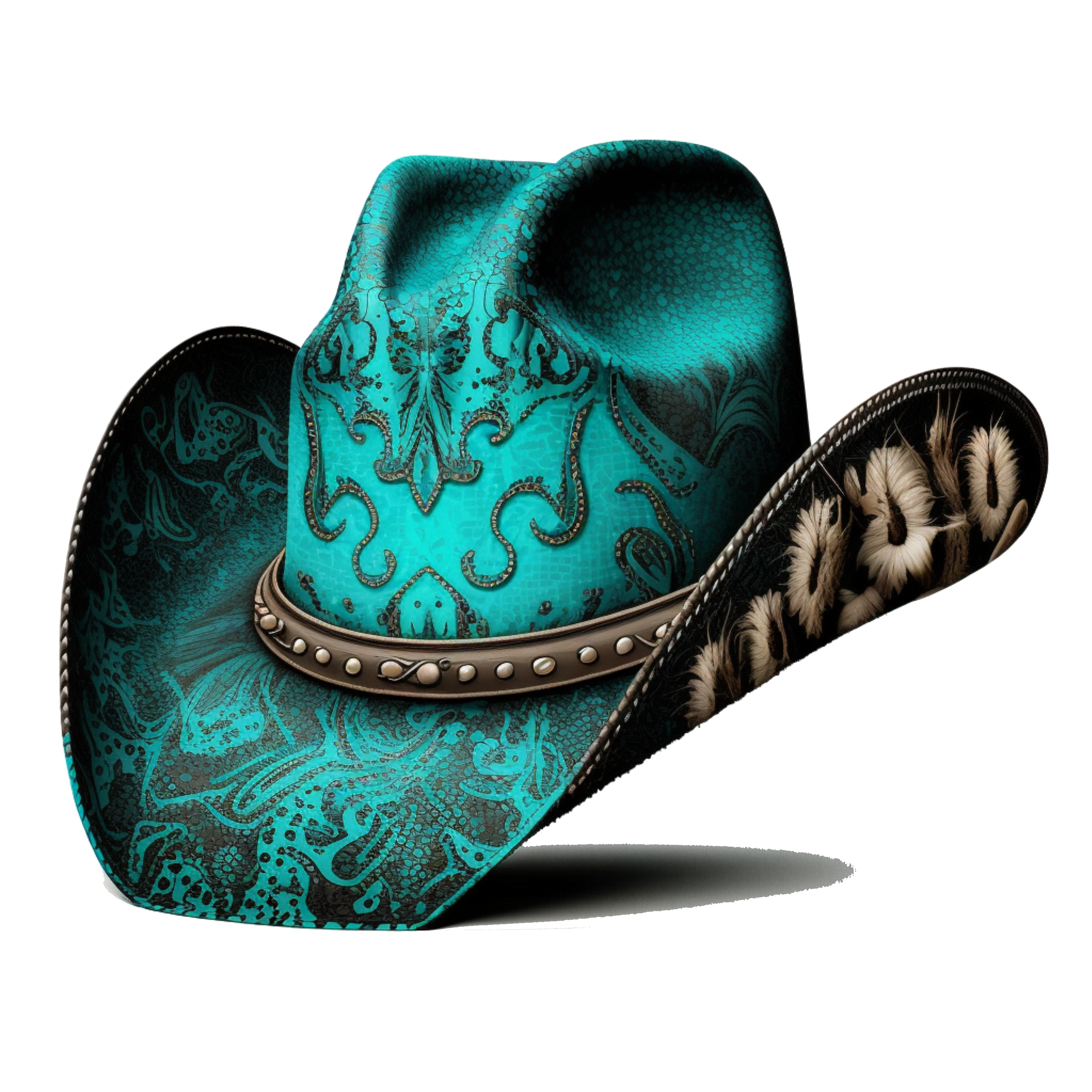 Turquoise Cowboy Hat 2
