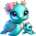Turtle mama and baby