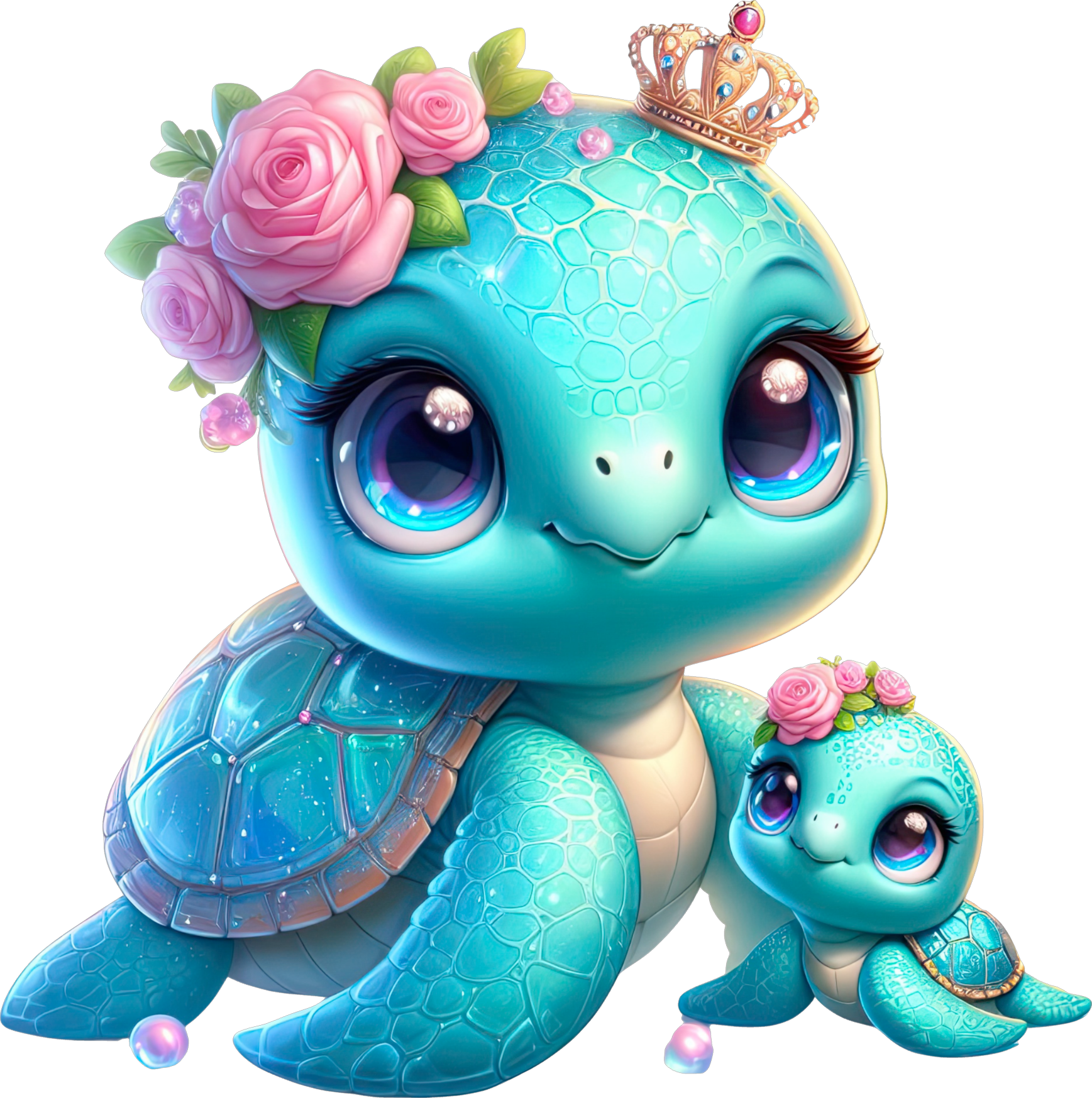 Turtle mama and baby