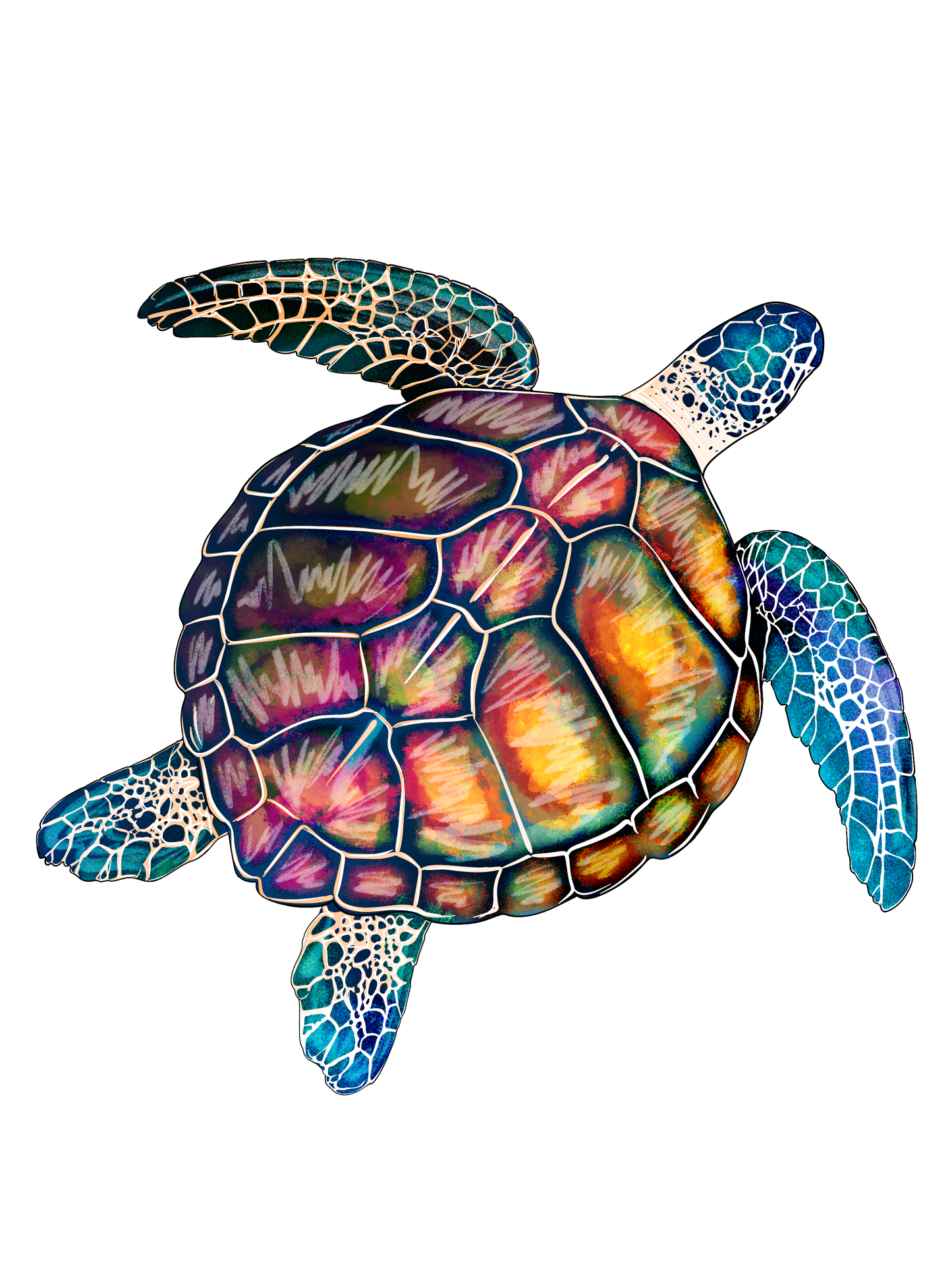 Tie Dye Sea Turtle