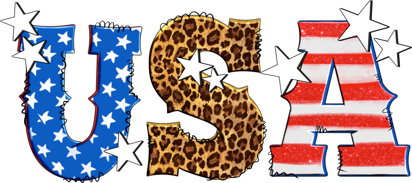 USA Flag Leopard Decal