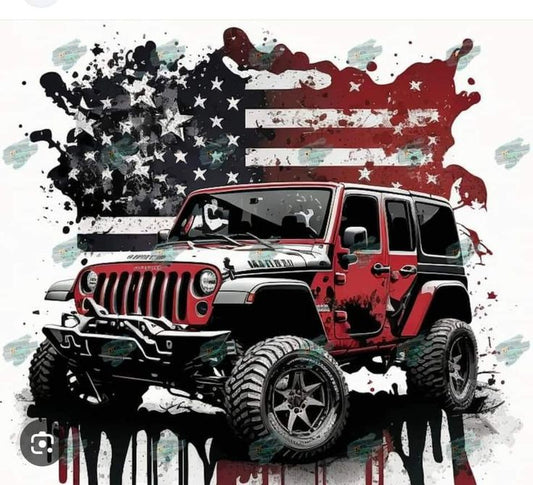American Flag Jeep
