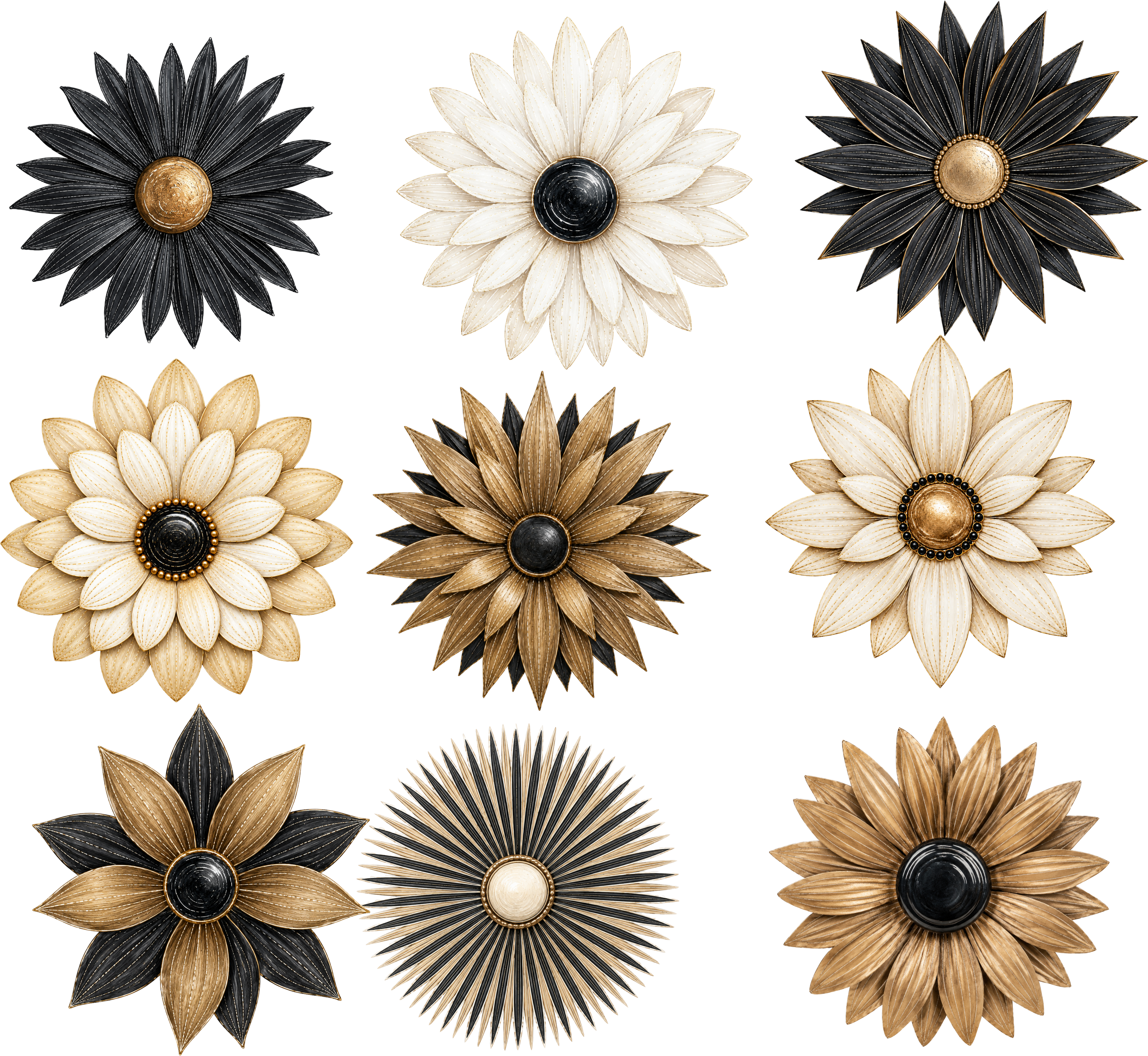 Black & Gold Floral Element Sheet