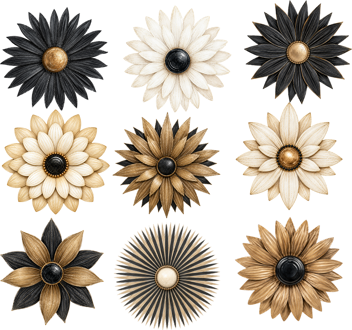 Black & Gold Floral Element Sheet