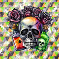 Watercolor Skull