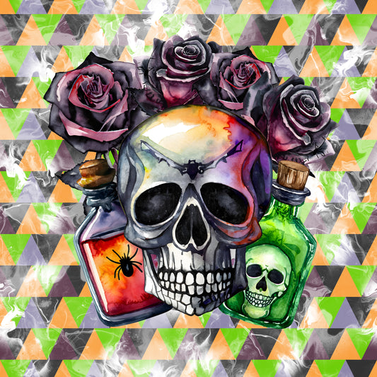 Watercolor Skull