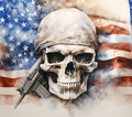Skull W Gun Vinyl