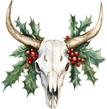 Western Christmas Collection -Cow Skull