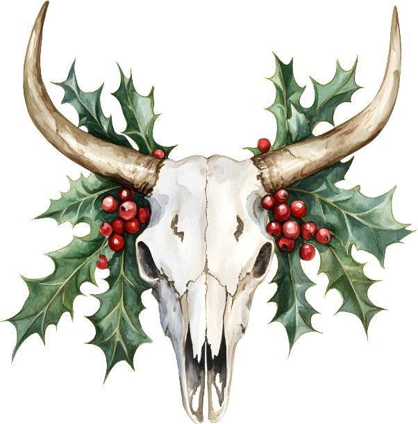 Western Christmas Collection -Cow Skull