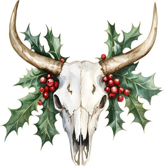 Western Christmas Collection -Cow Skull