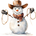 Western Christmas Collection- Snowman 1