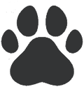 Whimsical Dog 1 - Black Pawprint
