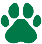 Whimsical Dog 1 -Green Pawprint