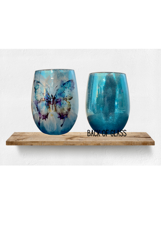 Butterfly wine glass