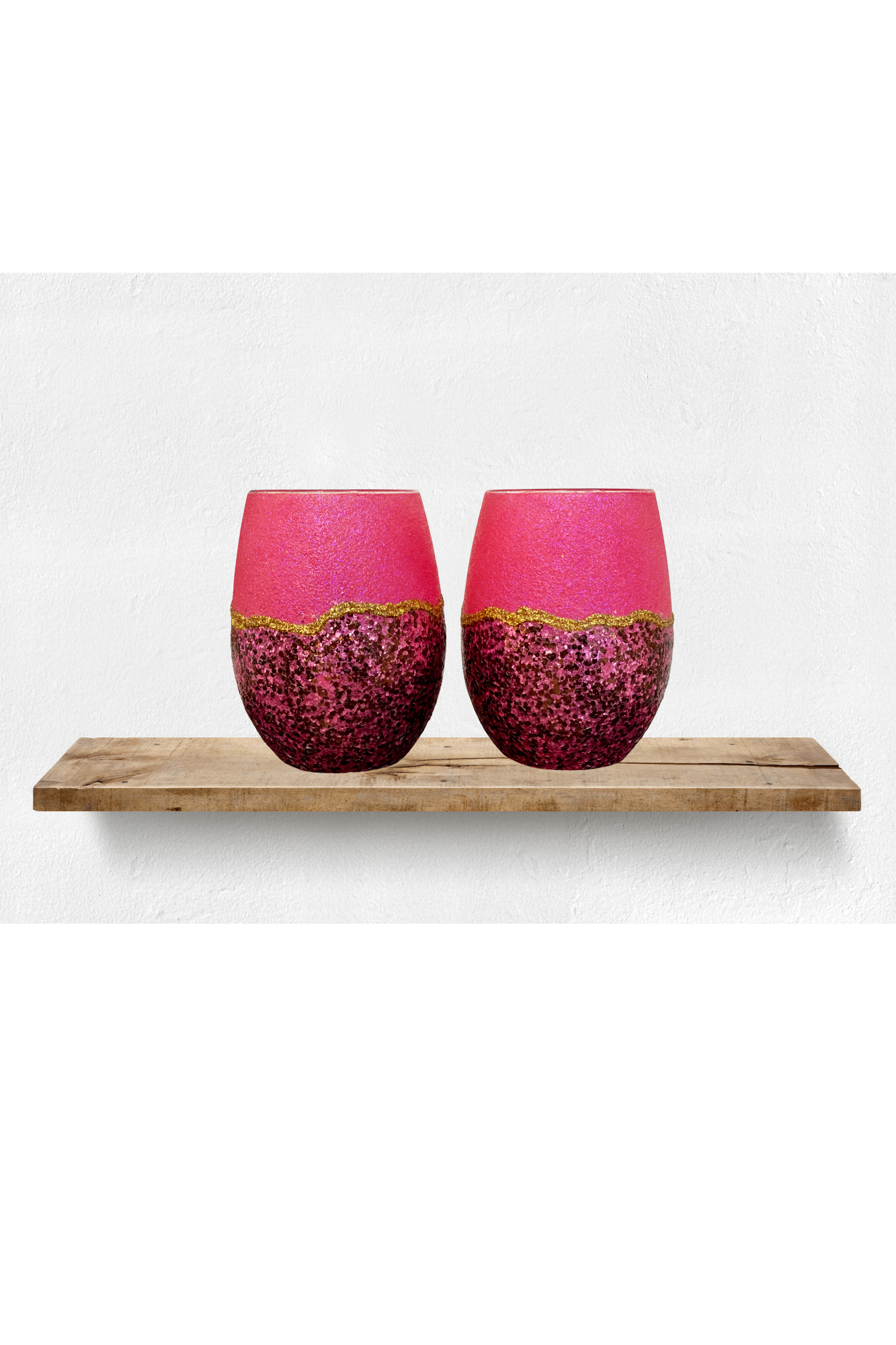 Geode style wine glasses/set of 2