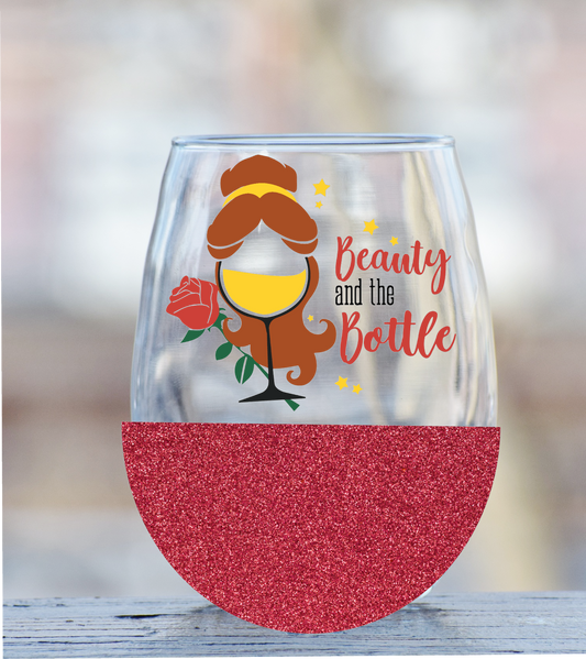 Belle-Beauty and the Beast wine glass