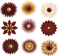 Burgundy & Gold Floral Element Sheet