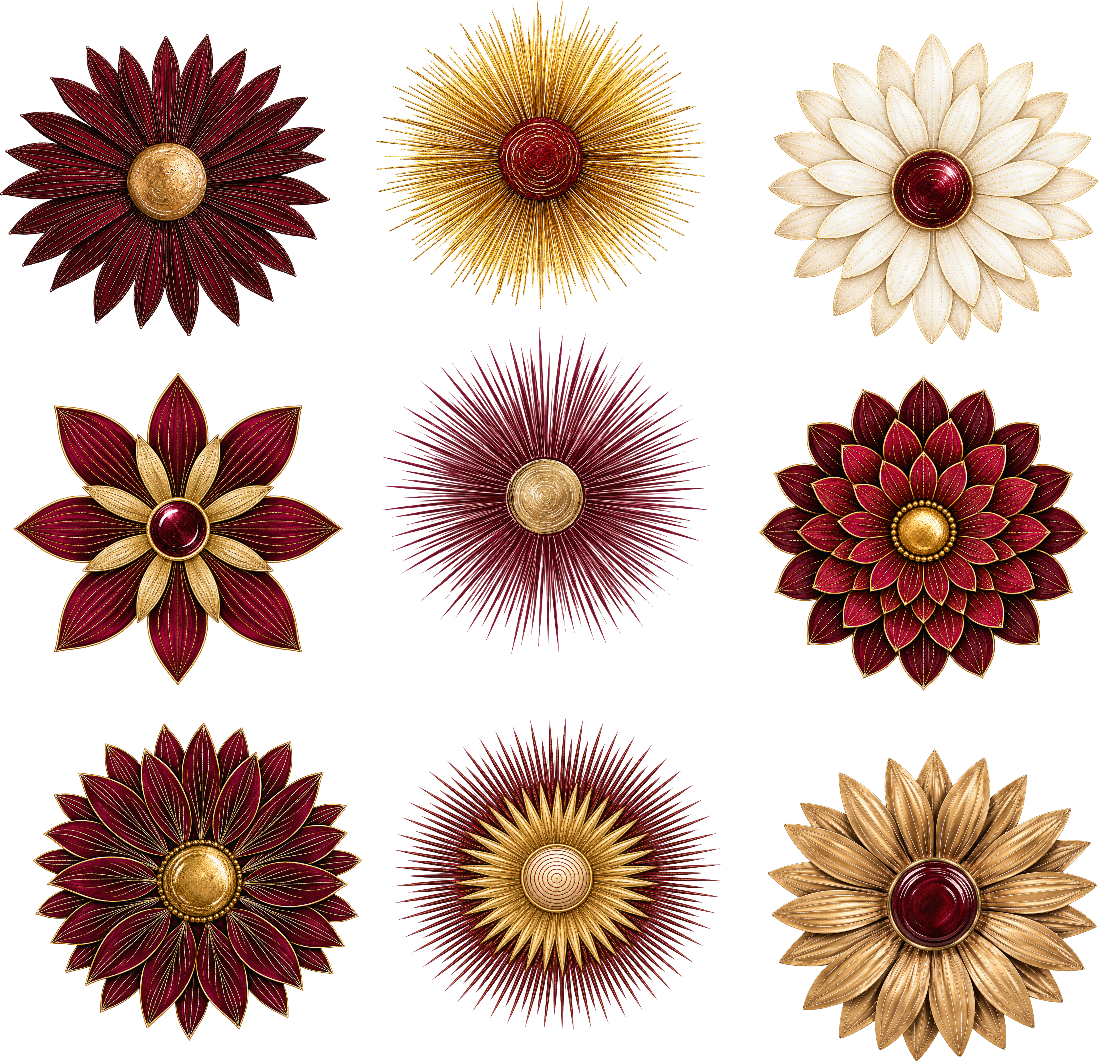 Burgundy & Gold Floral Element Sheet