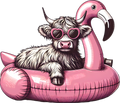 Cow Flamingo Decal 2