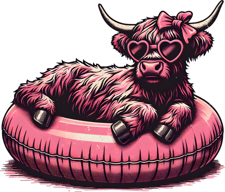 Cow Flamingo Decal 3