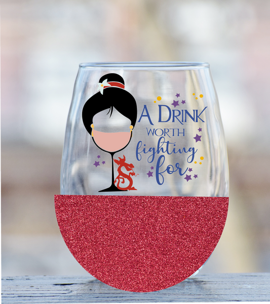 Mulan wine glass