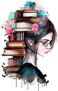 Girl with Books Decal