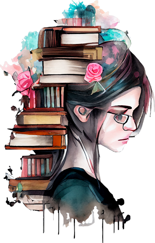 Girl with Books Decal