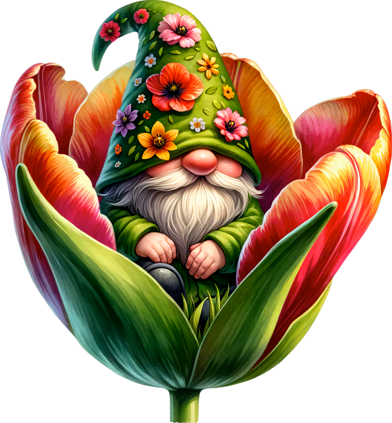 Gnome in Flower Decal