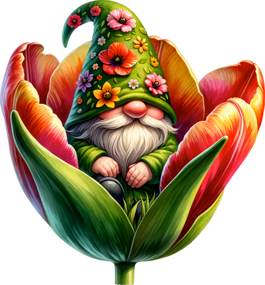 Gnome in Flower Decal