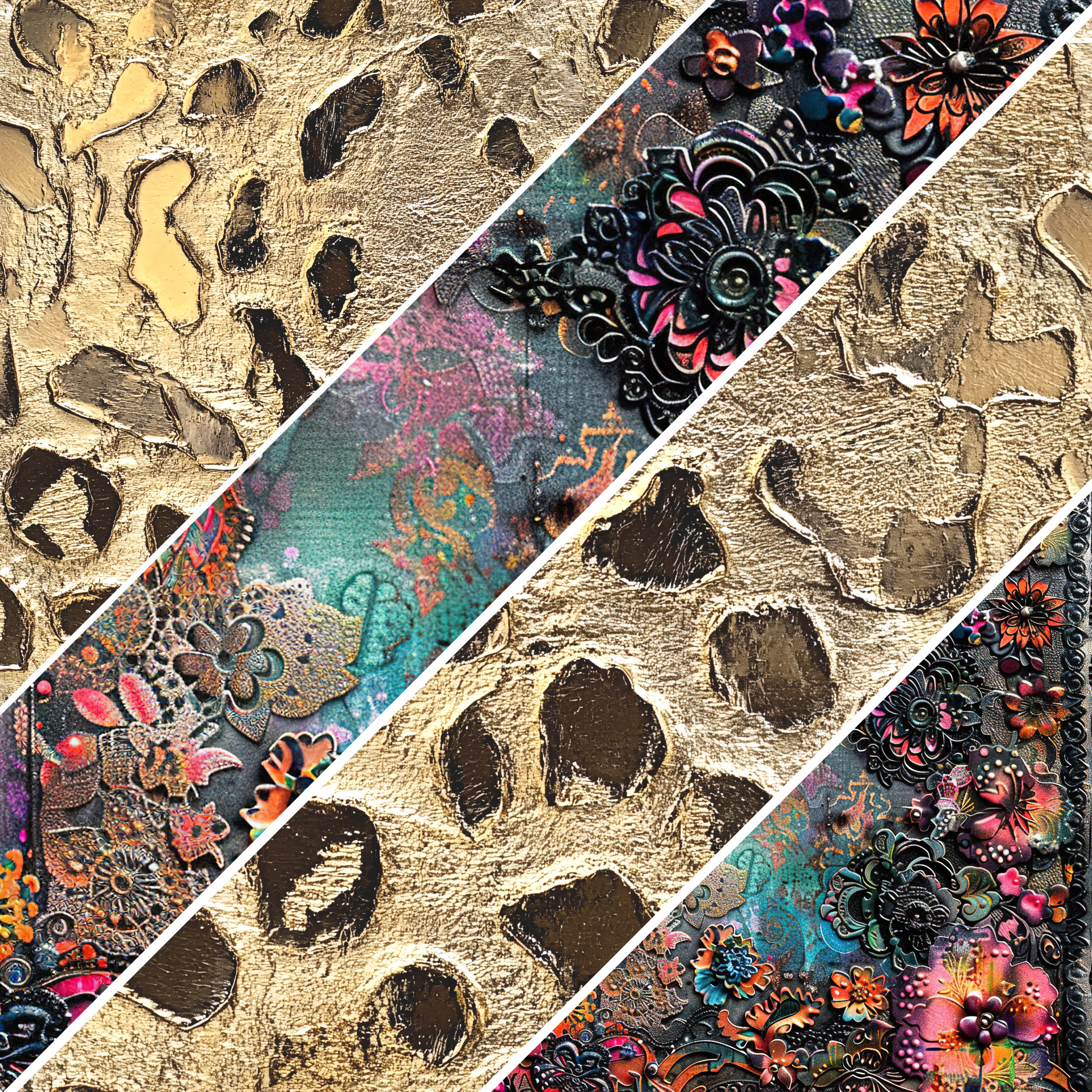 Gold Leopard Mixed Media 6