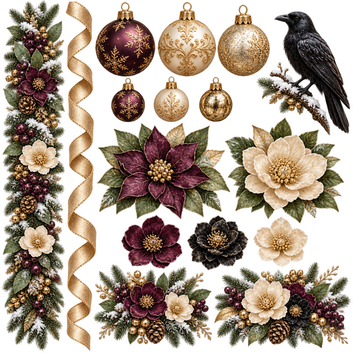Tarolee's Gothic Christmas- Element Sheet 1