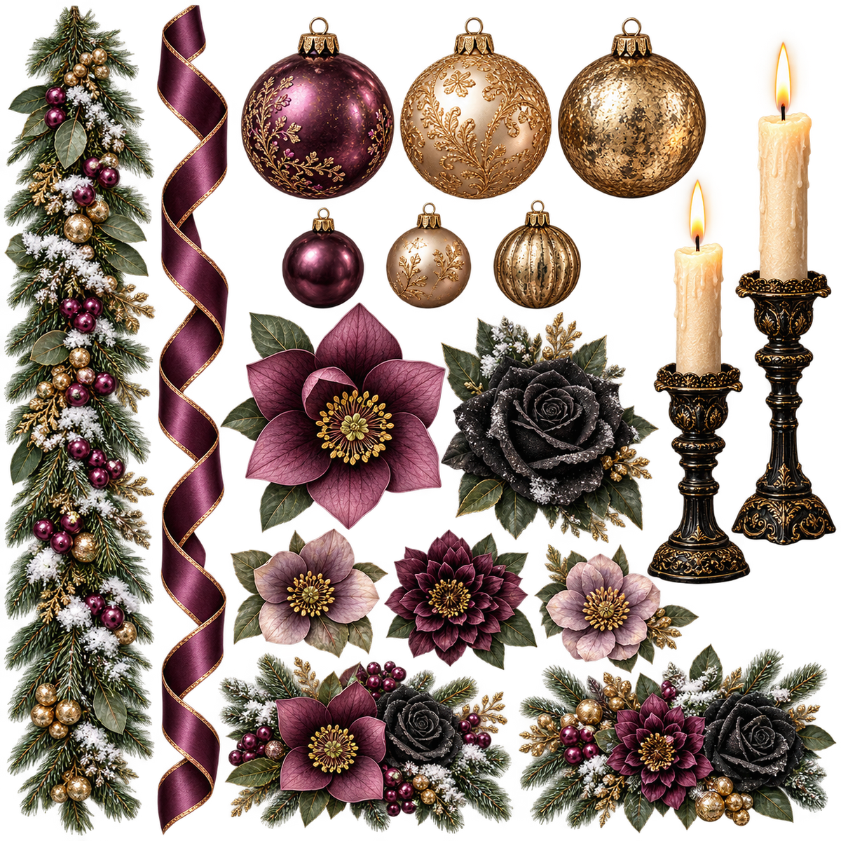 Tarolee's Gothic Christmas- Element Sheet 3