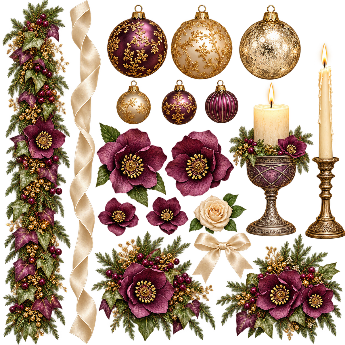 Tarolee's Gothic Christmas- Element Sheet 4