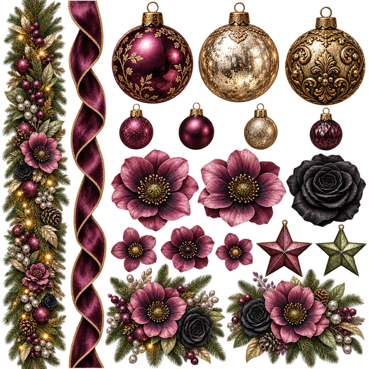 Tarolee's Gothic Christmas- Element Sheet 6
