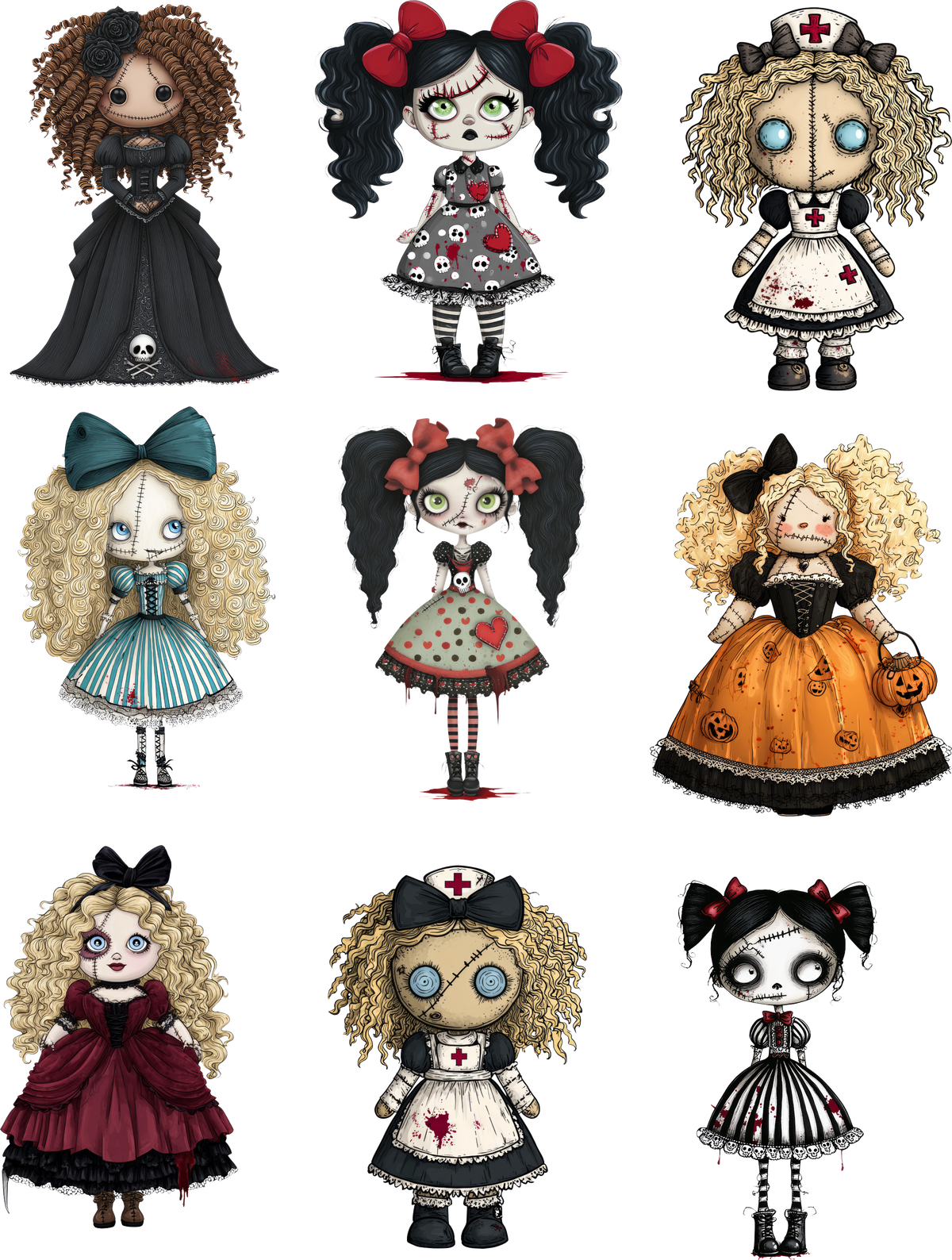 Horror Doll Element Sheet 1