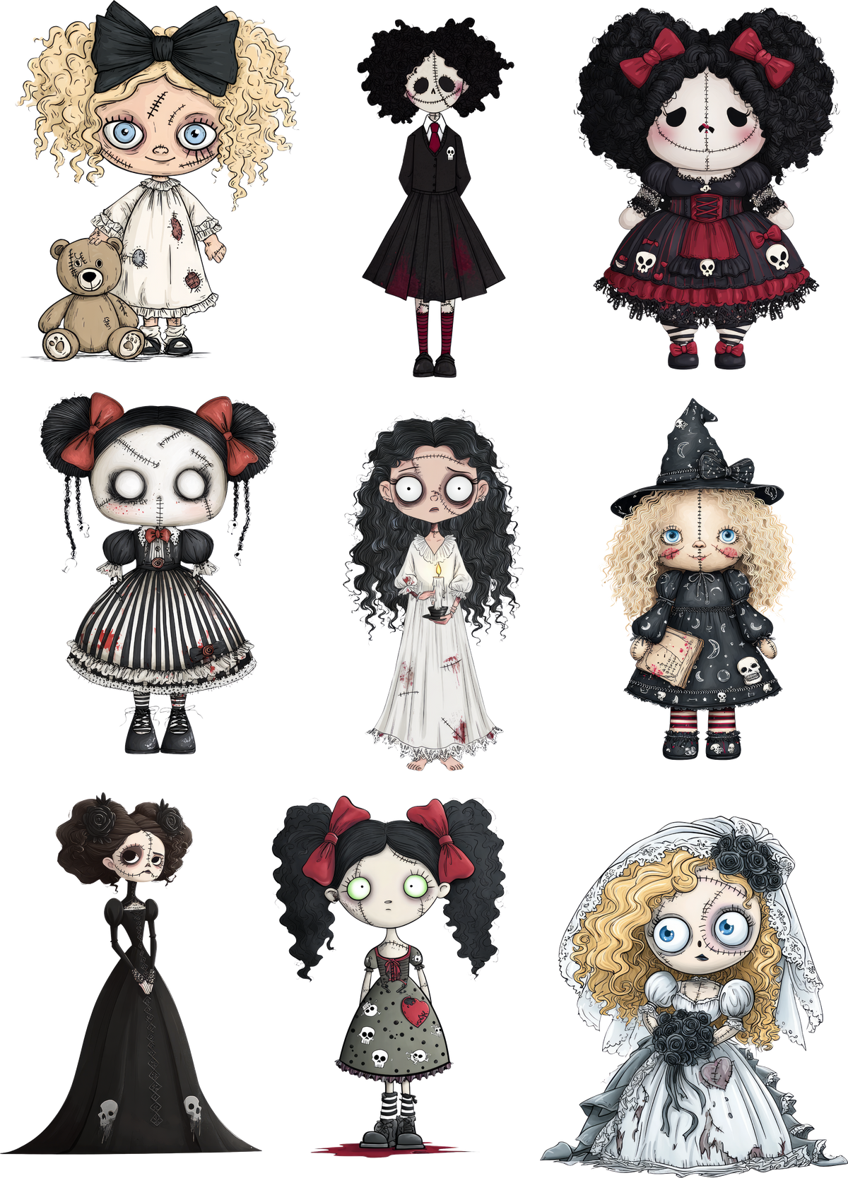 Horror Doll Element Sheet 2