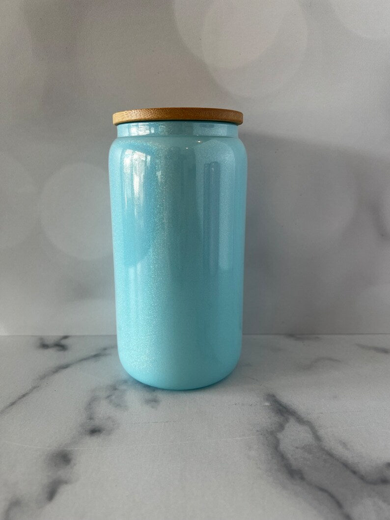 16oz Glass Can- Shimmer